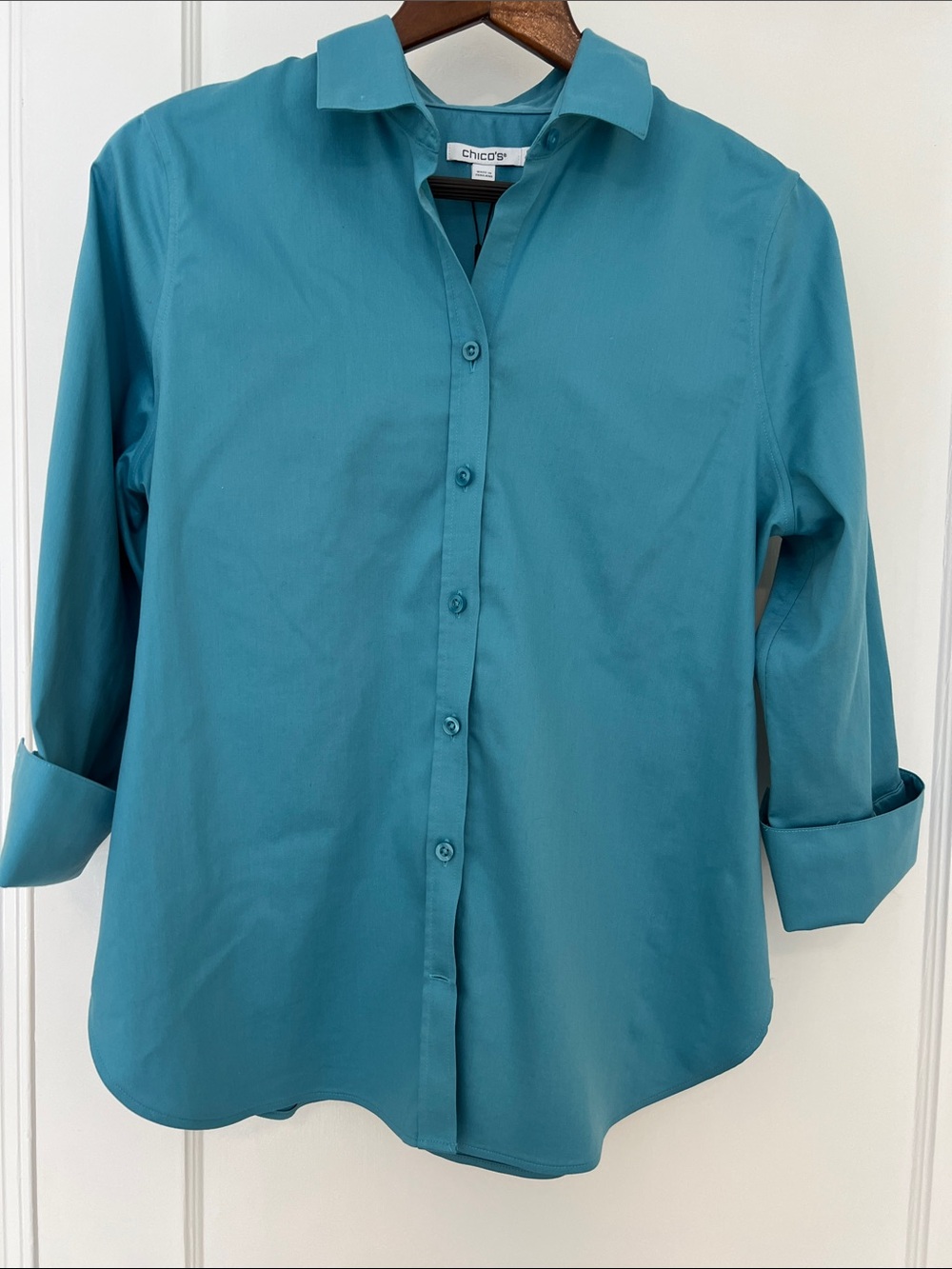 Chico's Teal Button Front Shirt